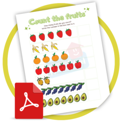 Cuenta las frutas (inglés)